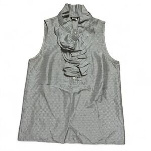 J‎ Crew Silk Sleeveless Ruffle Blouse Top Career Business Casual